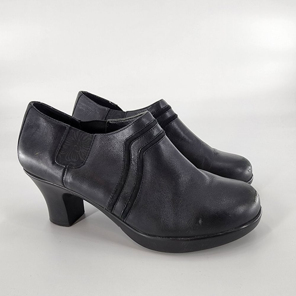 Dansko banks black heel shoes 38 womens clog pumps work